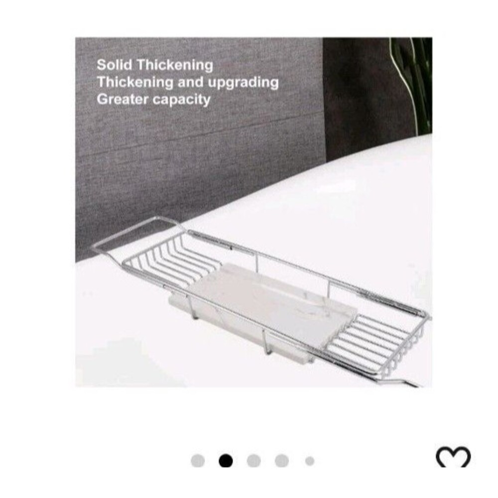 Expandable Stainless Steel/Marble Bathtub Caddy Tray, European Style,...